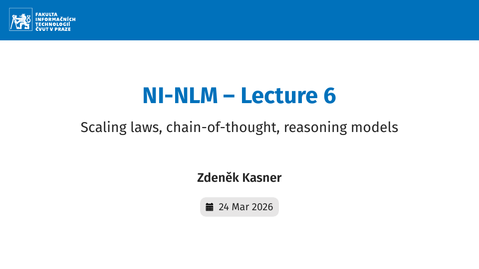NI-NLM – Lecture 6: Scaling laws, chain-of-thought, reasoning models