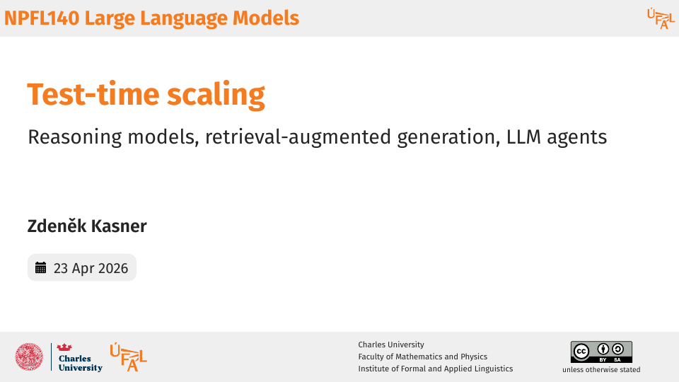 NPFL140: Test-time scaling